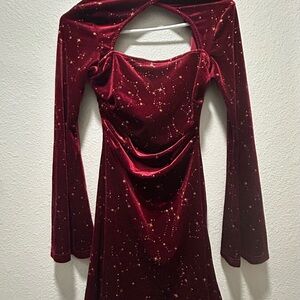 Red Velvet Star and Moon Cider Dress